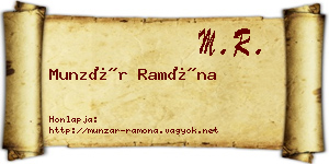 Munzár Ramóna névjegykártya